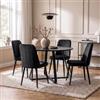 DEGHI Set 4 sedie da interni imbottite in velluto nero - Knos