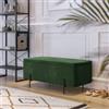 DEGHI Panca contenitore 110x44 cm in velluto verde e gambe in metallo nero - Jannali