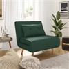DEGHI Divano letto in tessuto microfibra verde scuro con schienale regolabile in 6 posizioni - Terat