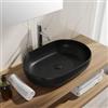 VITRA Lavabo d'appoggio ovale 60x42 cm in ceramica nero opaco - Cloe