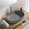 VITRA Lavabo d'appoggio ovale 60x42 cm in ceramica grigio opaco - Cloe