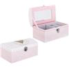 DEGHI Portagioie 12h cm rosa e bianco con specchio e scomparti - Kids