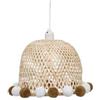 DEGHI Lampada sospesa rotonda 28 cm in bambù con pompon - Kids