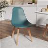 DEGHI Sedia da interni blu petrolio con gambe in legno - Alborg Nordic