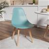 DEGHI Sedia da interni celeste con gambe in legno - Alborg Nordic