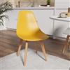 DEGHI Sedia da interni gialla con gambe in legno - Alborg Nordic