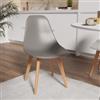 DEGHI Sedia da interni grigio con gambe in legno - Alborg Nordic