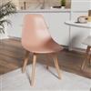 DEGHI Sedia da interni rosa cenere con gambe in legno - Alborg Nordic