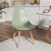 DEGHI Sedia da interni verde con gambe in legno - Alborg Nordic