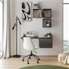 DEGHI Scrivania sospesa 100-140x50 cm top 38 mm rovere grigio con cassetto - Nasus