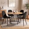 DEGHI Set 4 sedie in tessuto antracite con gambe in metallo - Finesse Soft