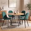 DEGHI Set 4 sedie in tessuto verde scuro con gambe in metallo nero - Finesse Soft