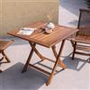 DEGHI Tavolo da pranzo pieghevole 80x80 cm in legno teak - Louis