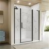 DEGHI Box doccia nicchia 180 cm 55 giunto + 90 battente + 35 fisso con vetro temperato trasparente e profilo nero opaco 195h - Nilo
