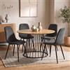 DEGHI Set 4 sedie in velluto a coste antracite con gambe in metallo nere - Finesse Velvet