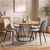 DEGHI Set 4 sedie in velluto a coste grigio e grigio ghiaccio con gambe in metallo nere - Finesse Velvet