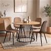 DEGHI Set 4 sedie in velluto a coste cappuccino e marrone con gambe in metallo nere - Finesse Velvet