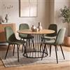 DEGHI Set 4 sedie in velluto a coste verde con gambe in metallo nere - Finesse Velvet