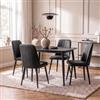 DEGHI Set 4 sedie da interni imbottite in similpelle nero - Knos