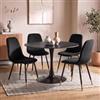 DEGHI Set 4 sedie in velluto nero con gambe in metallo nere e oro - Finesse Glow