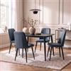 DEGHI Set 4 sedie da interni imbottite in similpelle blu navy - Knos
