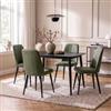 DEGHI Set 4 sedie da interni imbottite in similpelle verde scuro - Knos