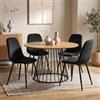 DEGHI Set 4 sedie in velluto nero con gambe in metallo nere - Finesse Velvet
