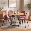 DEGHI Set 4 sedie in velluto rosa antico con gambe in metallo nere - Finesse Velvet