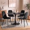 DEGHI Set 4 sedie in velluto trapuntato nero con gambe in metallo nere - Finesse Velvet