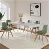 DEGHI Tavolo consolle allungabile 50-185x90 cm con top in legno e struttura in metallo bianco - Breeze