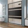 DEGHI Box doccia nicchia 150 cm scorrevole con vetro serigrafato nero e profilo nero opaco 185h - Lite