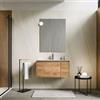DEGHI Mobile bagno sospeso 80 cm con cassetto e anta rovere gold con lavabo - Edith