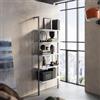 DEGHI Libreria 70x180h cm ripiani bianchi e struttura in acciaio opaco - Multipla