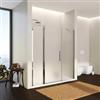 DEGHI Box doccia nicchia 180cm 40 giunto + 80 battente + 70 fisso con vetro temperato opaco e profilo cromo 195h - Nilo