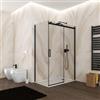 DEGHI Box doccia 70x130 cm scorrevole vetro anticalcare trasparente profilo nero opaco 195h - Rail