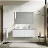 DEGHI Mobile bagno sospeso 120 cm con cassetti bianco opaco con doppio lavabo - Edith