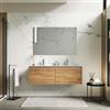DEGHI Mobile bagno sospeso 120 cm con cassetti rovere gold con doppio lavabo - Edith
