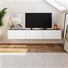 DEGHI Porta tv sospeso 180x30h cm antracite con 3 ante bianco opaco - Betka
