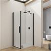 DEGHI Box doccia 90X75 cm battente con vetro temperato trasparente e profilo nero opaco 195h - Nilo