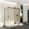 DEGHI Box doccia 90x160 cm scorrevole vetro anticalcare trasparente profilo nero opaco 195h - Rail