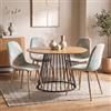 DEGHI Set 4 sedie in tessuto multicolore toni freddi con gambe effetto legno - Set 4 sedie in tessuto multicolore toni caldi con gambe effetto legno - Finesse Patchwork