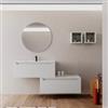 DEGHI Mobile bagno sospeso 100 cm bianco opaco con cassettone e lavabo integrato - Sleek