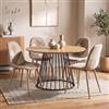 DEGHI Set 4 sedie in tessuto multicolore toni caldi con gambe effetto legno - Finesse Patchwork