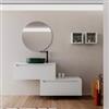 DEGHI Mobile bagno sospeso 100 cm bianco opaco con cassettone e top - Sleek