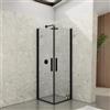 DEGHI Box doccia 80X75 cm doppio battente con vetro temperato trasparente e profilo nero opaco 195h - Nilo