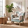 DEGHI Poltrona scandinava in tessuto patchwork multicolor celeste - Copenaghen