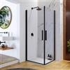 DEGHI Box doccia 85X75 cm doppio battente con vetro temperato trasparente e profilo nero opaco 195h - Nilo