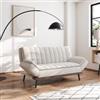 DEGHI Divano letto 3 posti in tessuto beige con braccioli reclinabili - Caporal