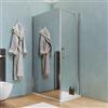 DEGHI Box doccia 100X80 cm lato fisso specchiato con battente e profilo cromo 200h - Artego Duo