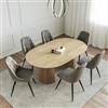 DEGHI Tavolo allungabile 120-200x120 cm con top rovere e gambe cannettate - Avery